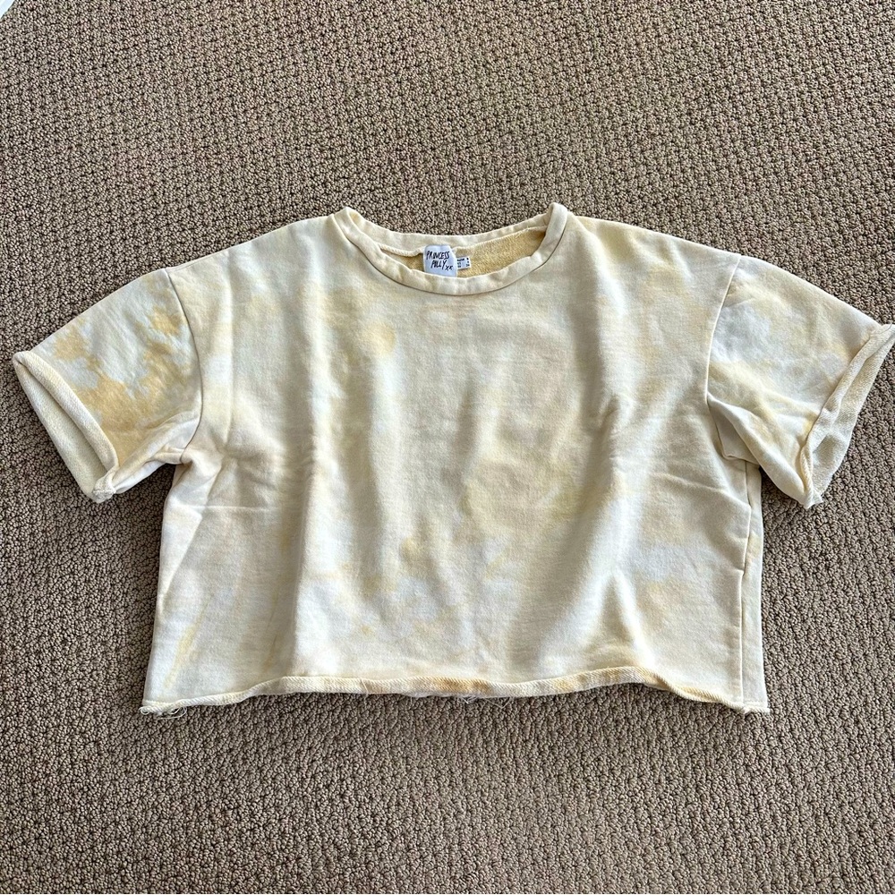 Princess Polly Cream Short Sleeve oversize Tee